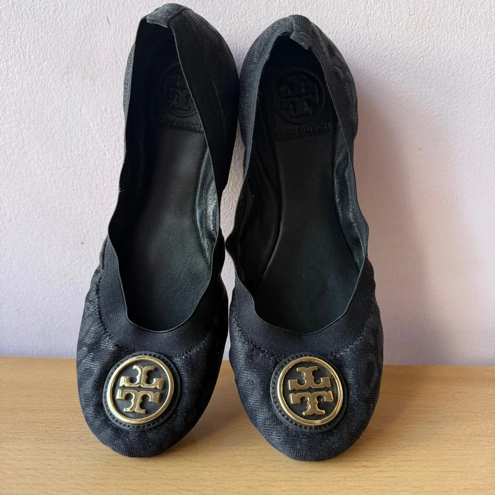 Tory Burch Black Cheetah Flats